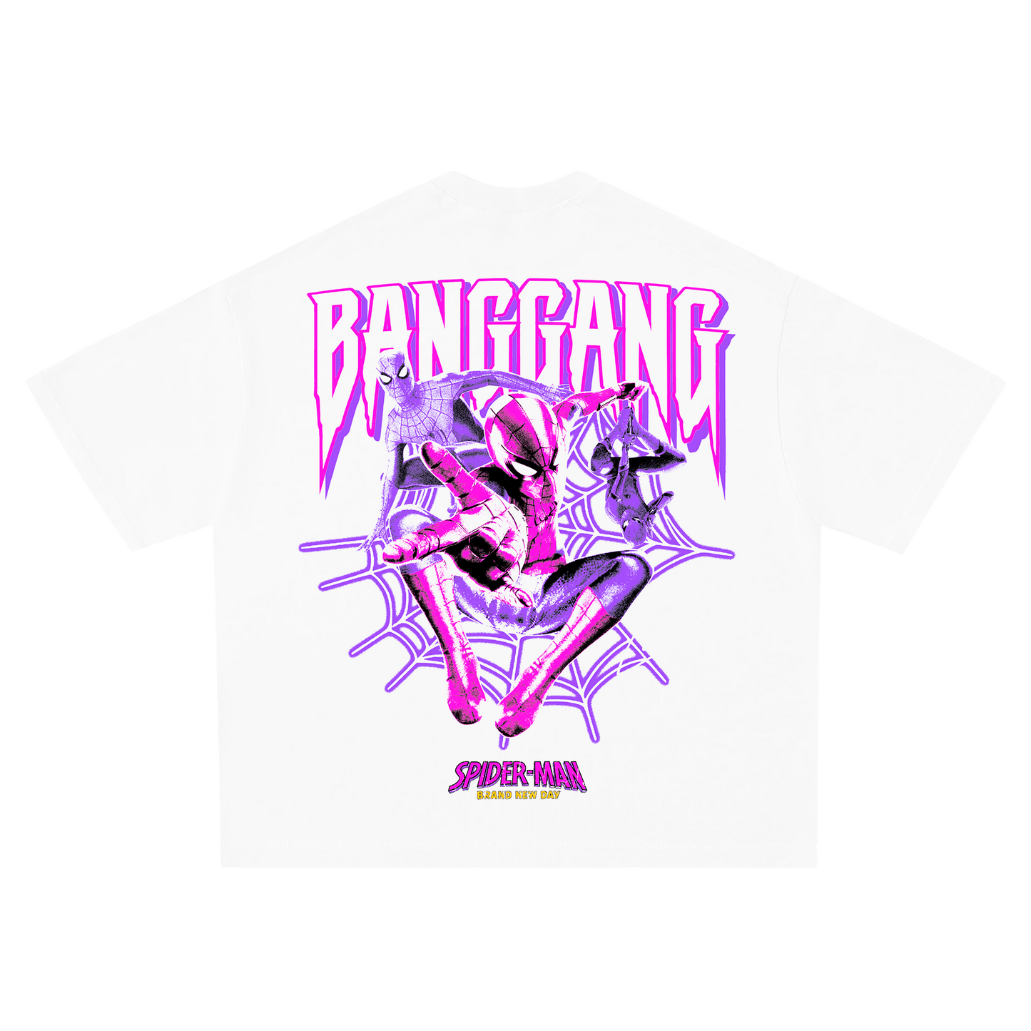 Polera Boxy Spider Pink Heavyweight White