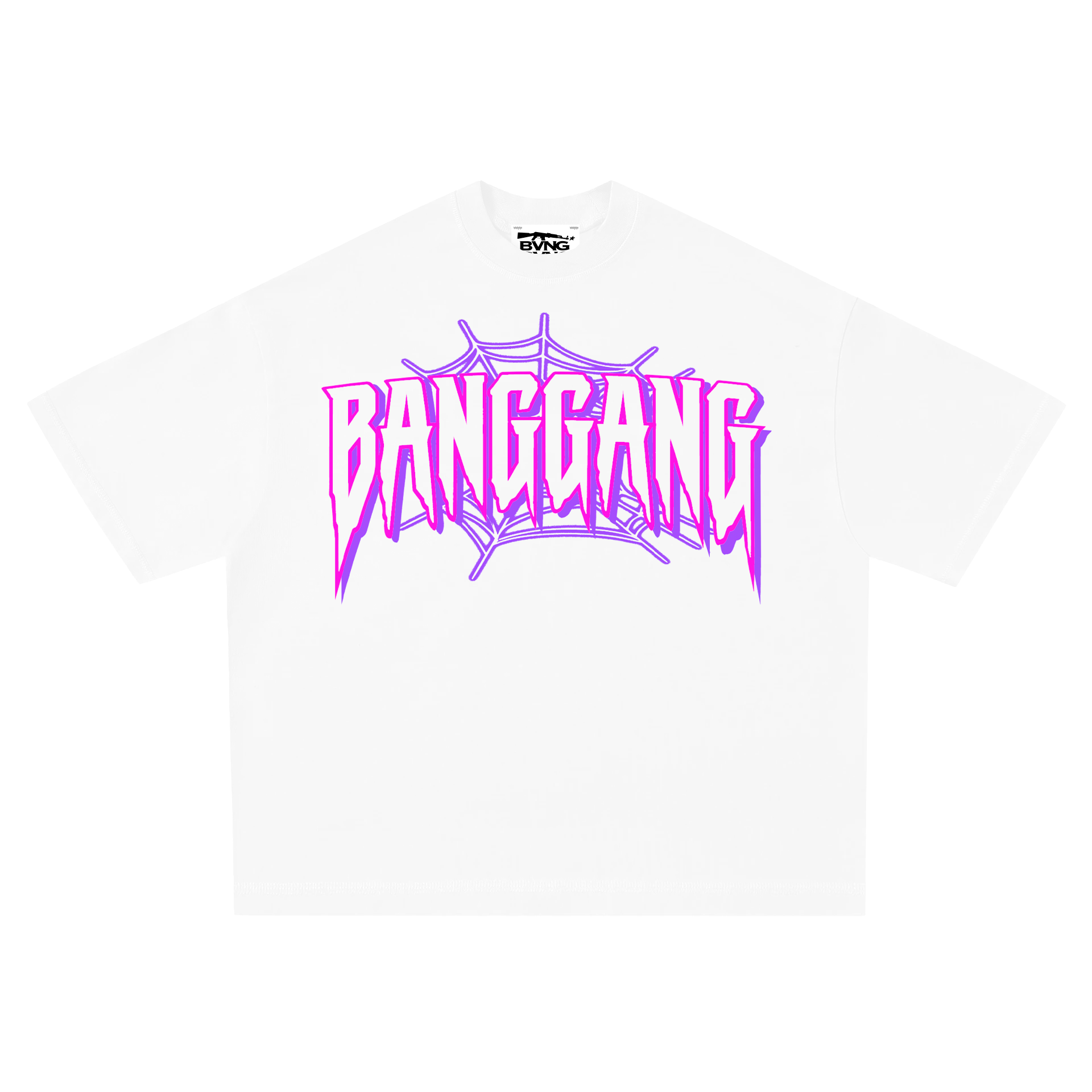 Polera Boxy Spider Pink Heavyweight White