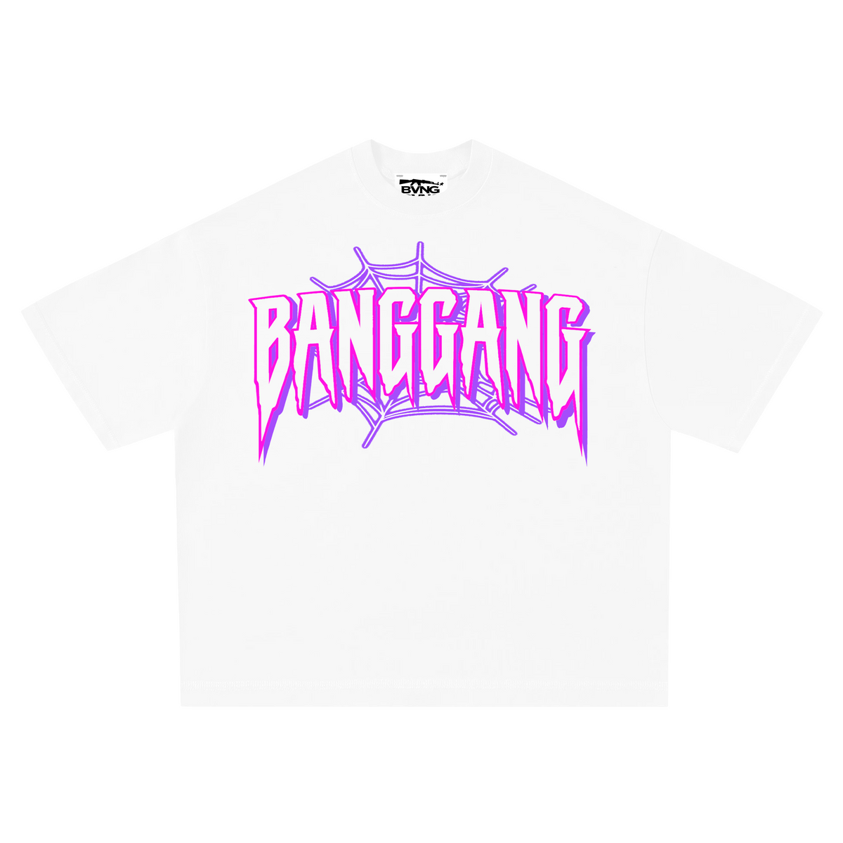 Polera Boxy Spider Pink Heavyweight White