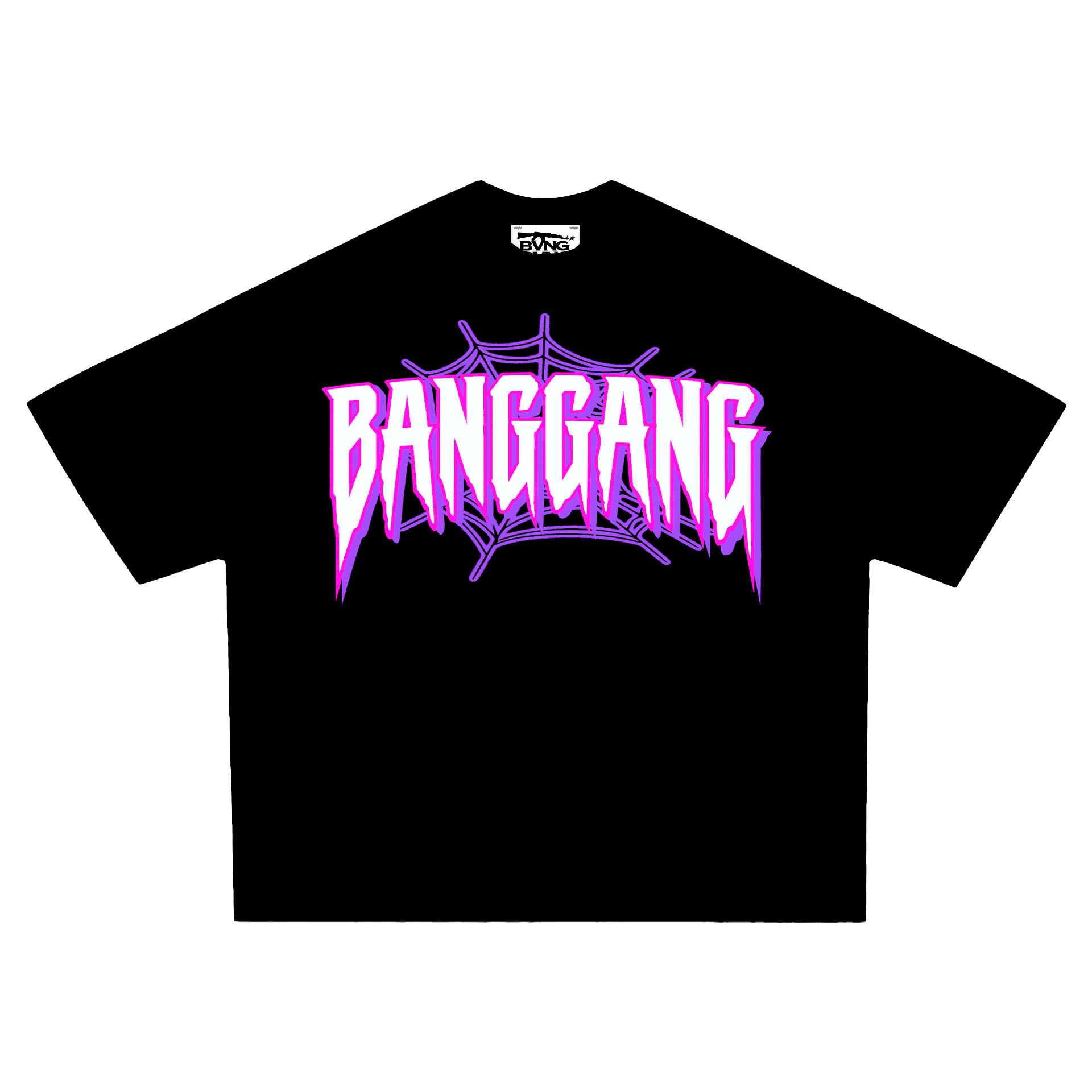 Polera Boxy Spider Pink Heavyweight Black