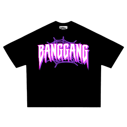 Polera Boxy Spider Pink Heavyweight Black