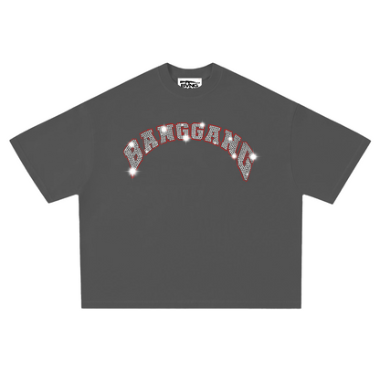 Polera Crystals Logo Heavyweight Grey