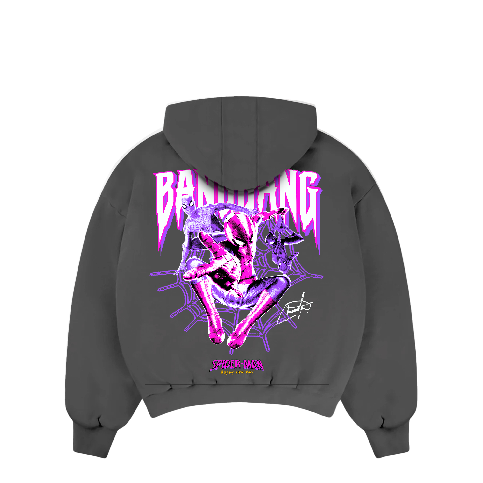 Poleron Spiderman Pink Grey