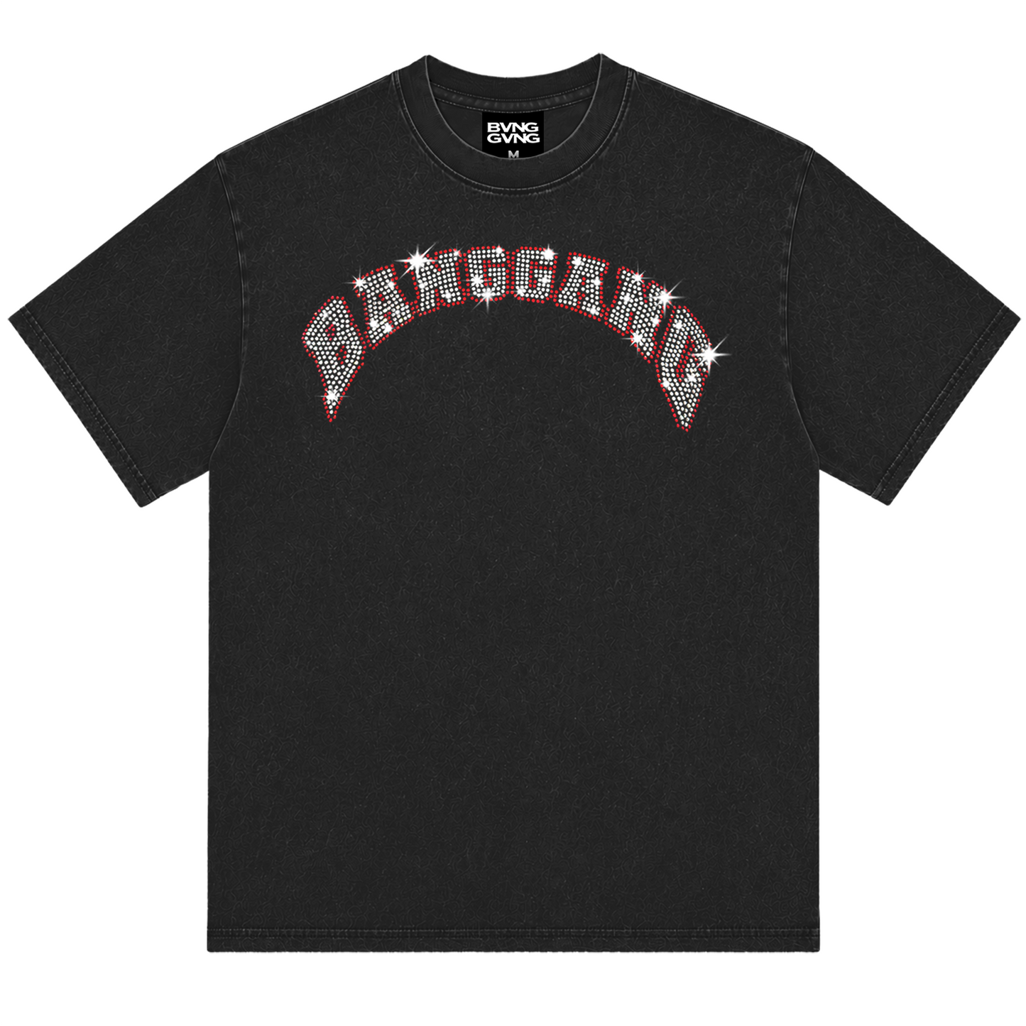 Polera Crystals Logo Acid Wash