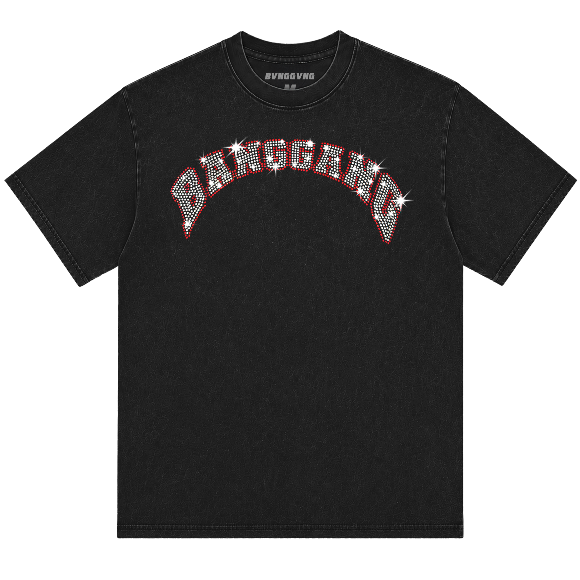 Polera Crystals Logo Acid Wash