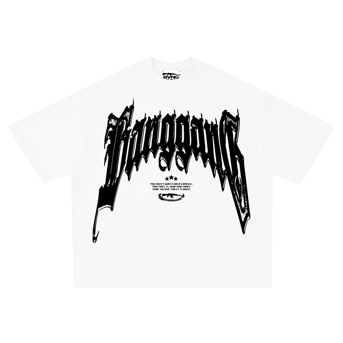 Polera 333 Boxy Black Heavyweight White