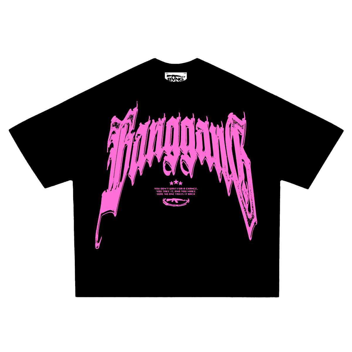 Polera 333 Boxy Pink Heavyweight Black
