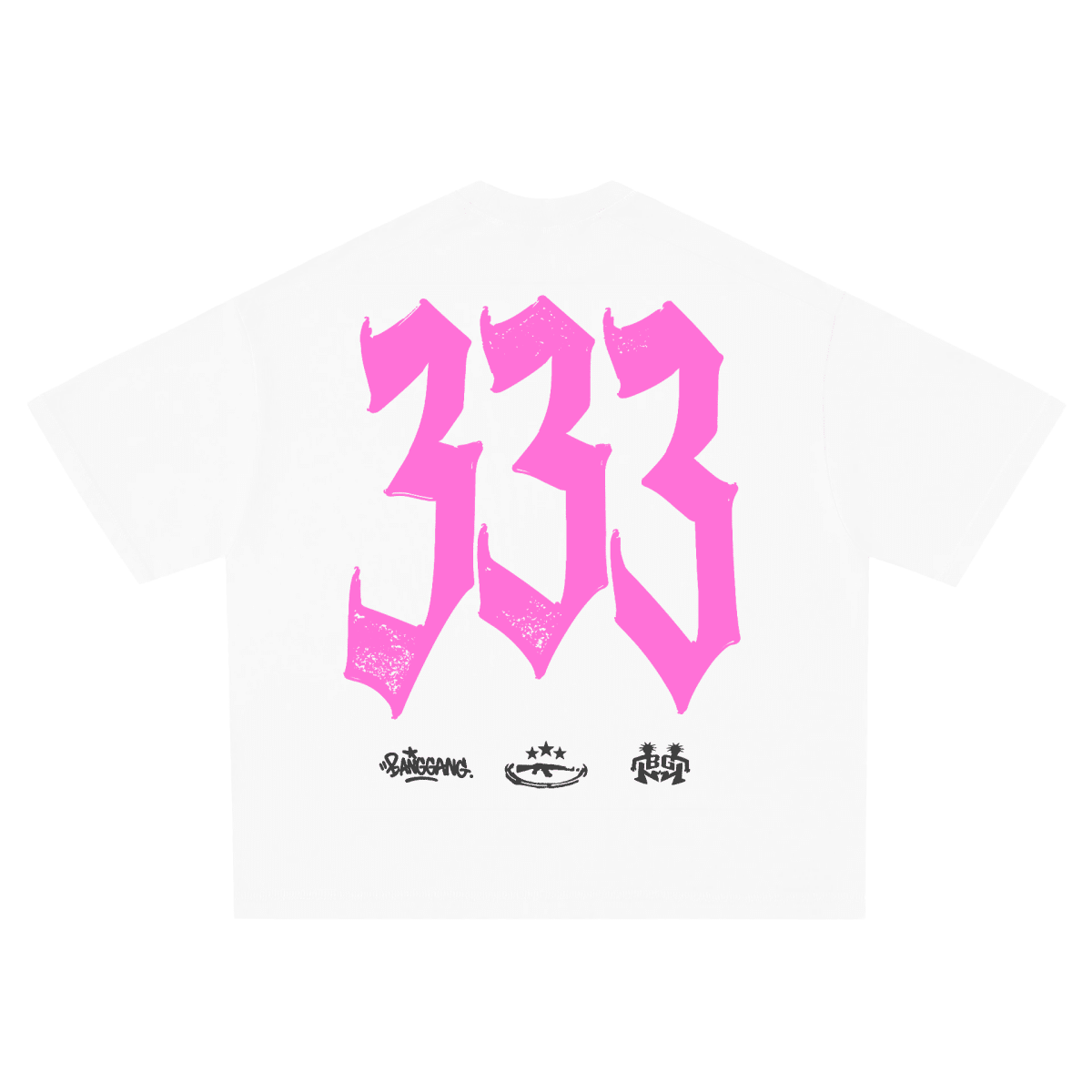 Polera 333 Boxy Pink Heavyweight White - BANG GANG