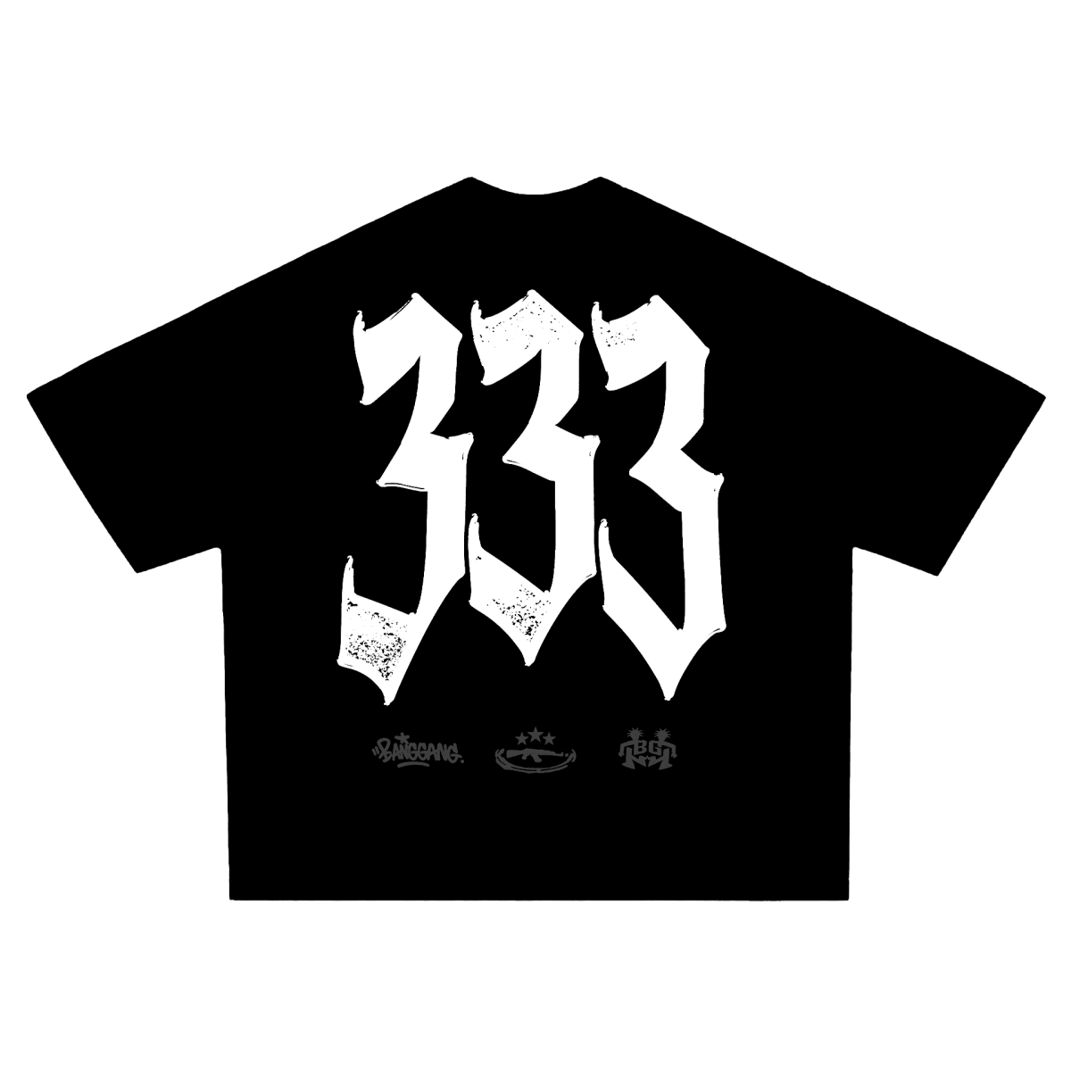 Polera 333 Boxy White Heavyweight Black - BANG GANG
