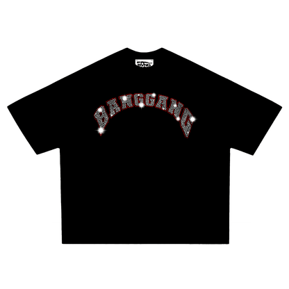 Polera Crystals Logo Heavyweight Black - BANG GANG