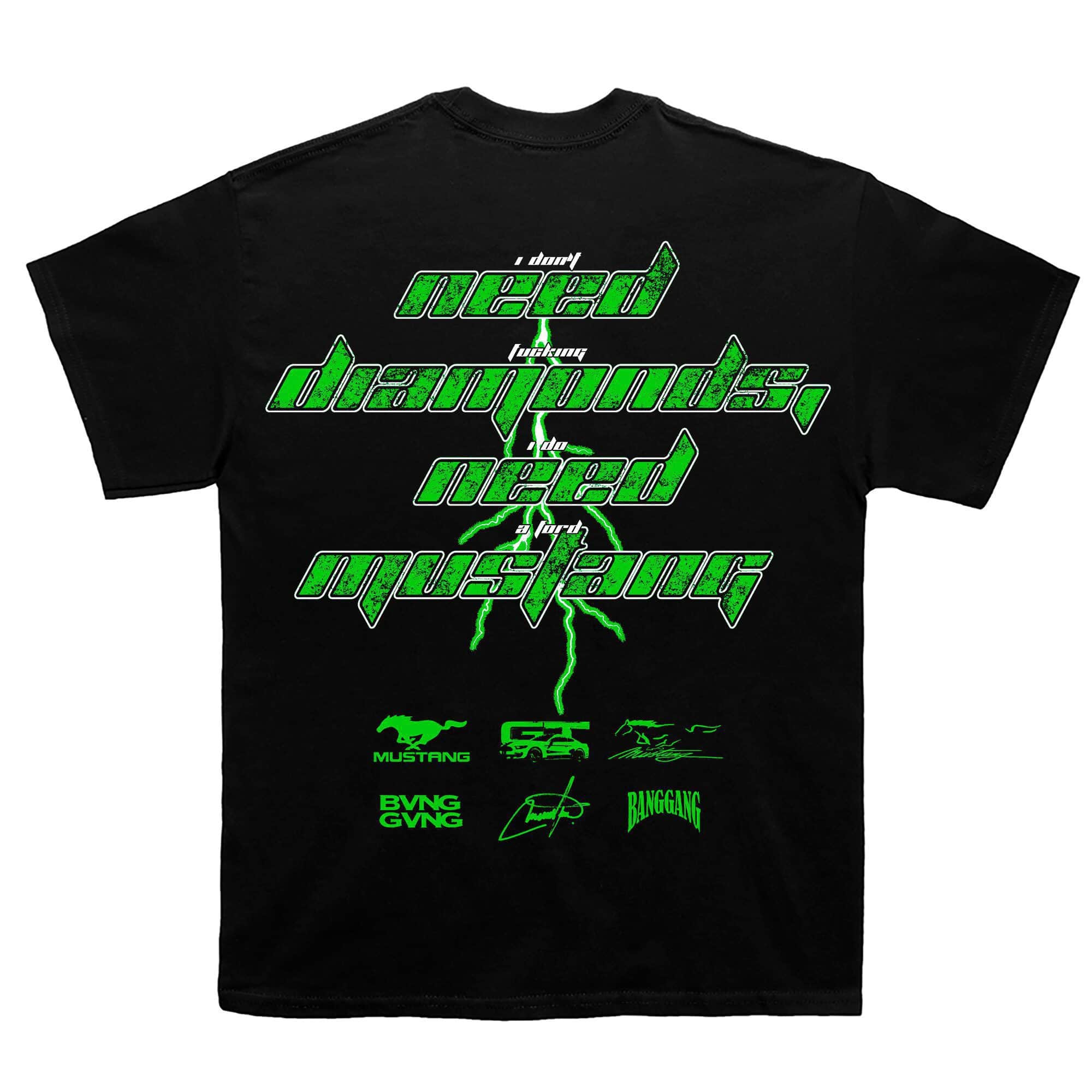 Polera FM Diamonds Green Black - BANG GANG