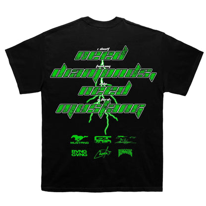 Polera FM Diamonds Green Black - BANG GANG