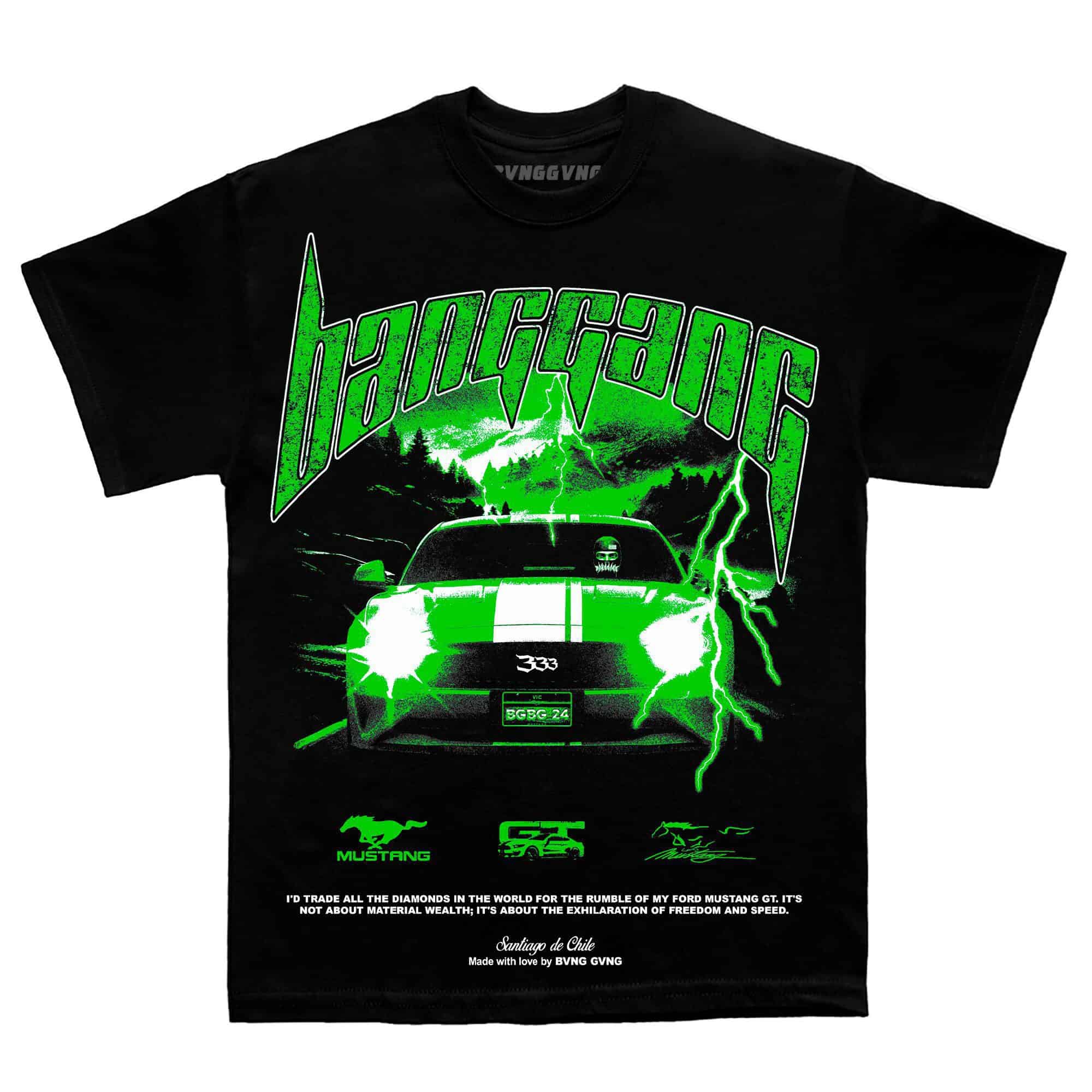 Polera FM Diamonds Green Black - BANG GANG
