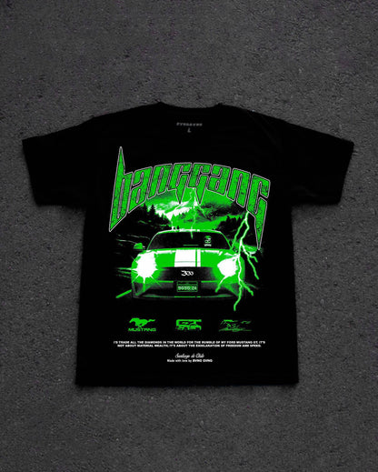 Polera FM Diamonds Green Black - BANG GANG