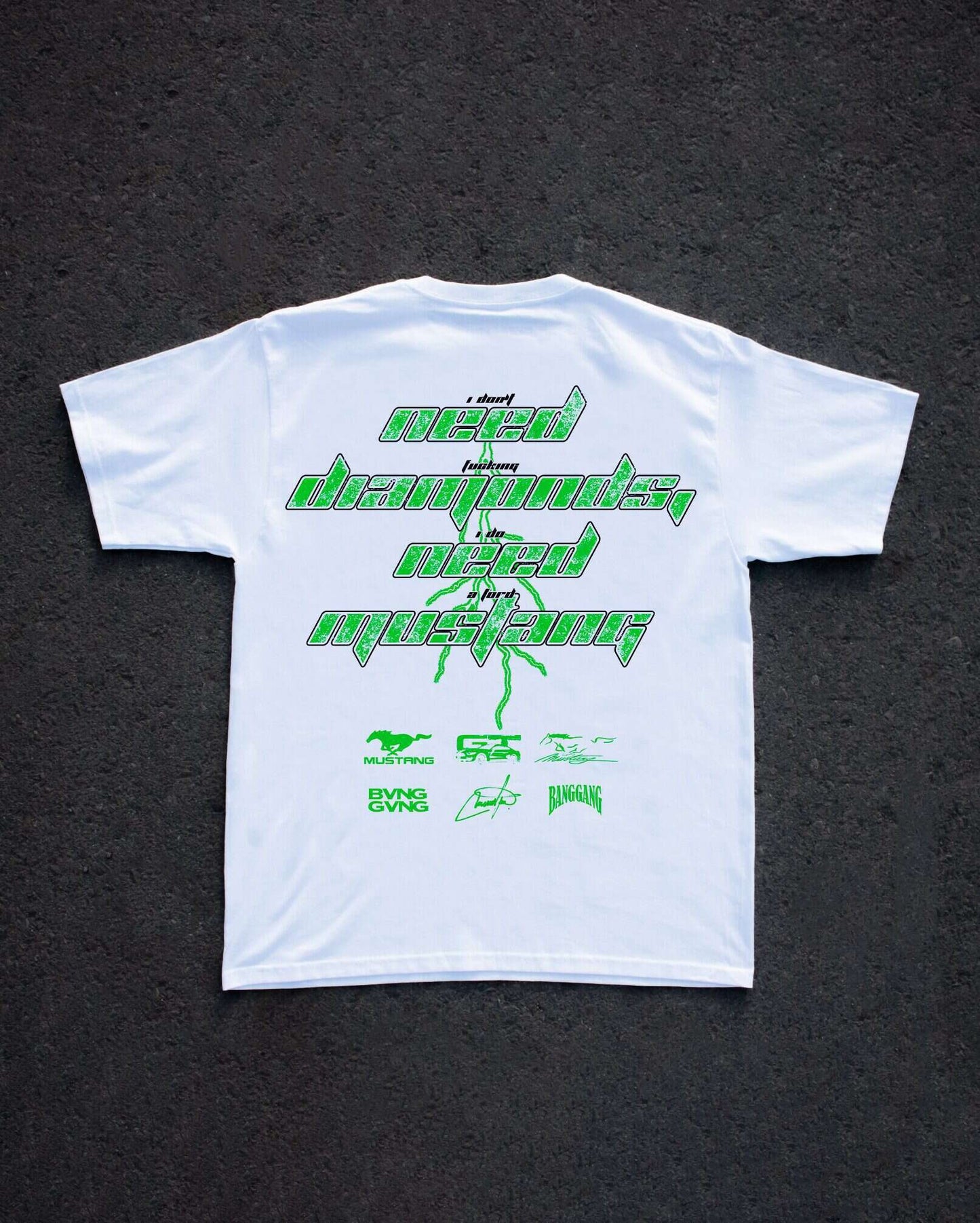 Polera FM Diamonds Green White - BANG GANG