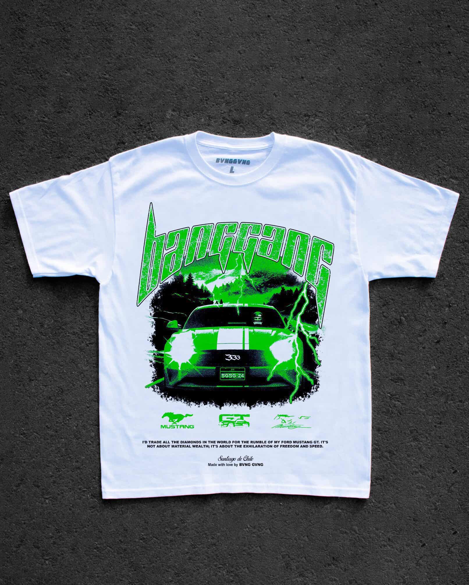 Polera FM Diamonds Green White - BANG GANG
