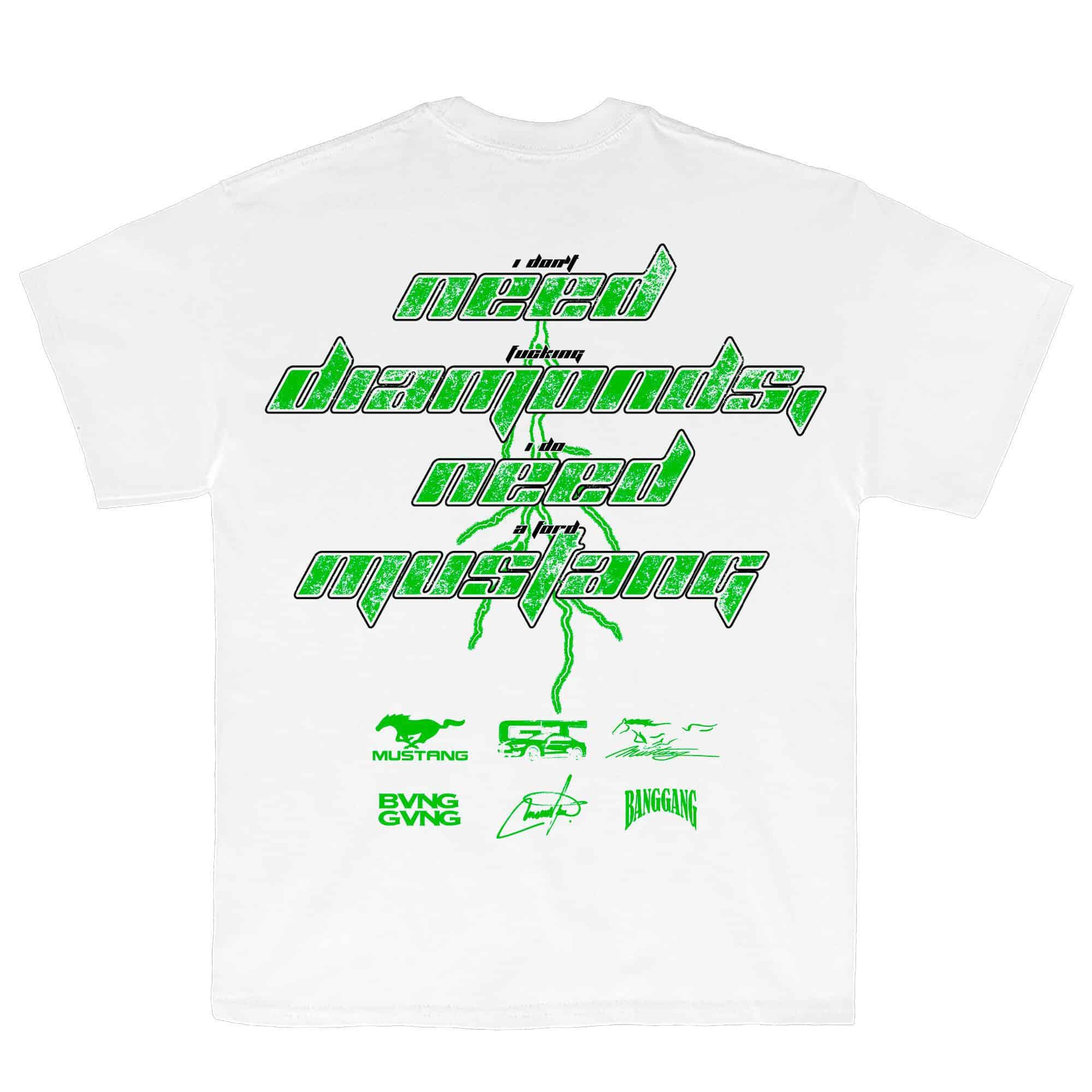 Polera FM Diamonds Green White - BANG GANG