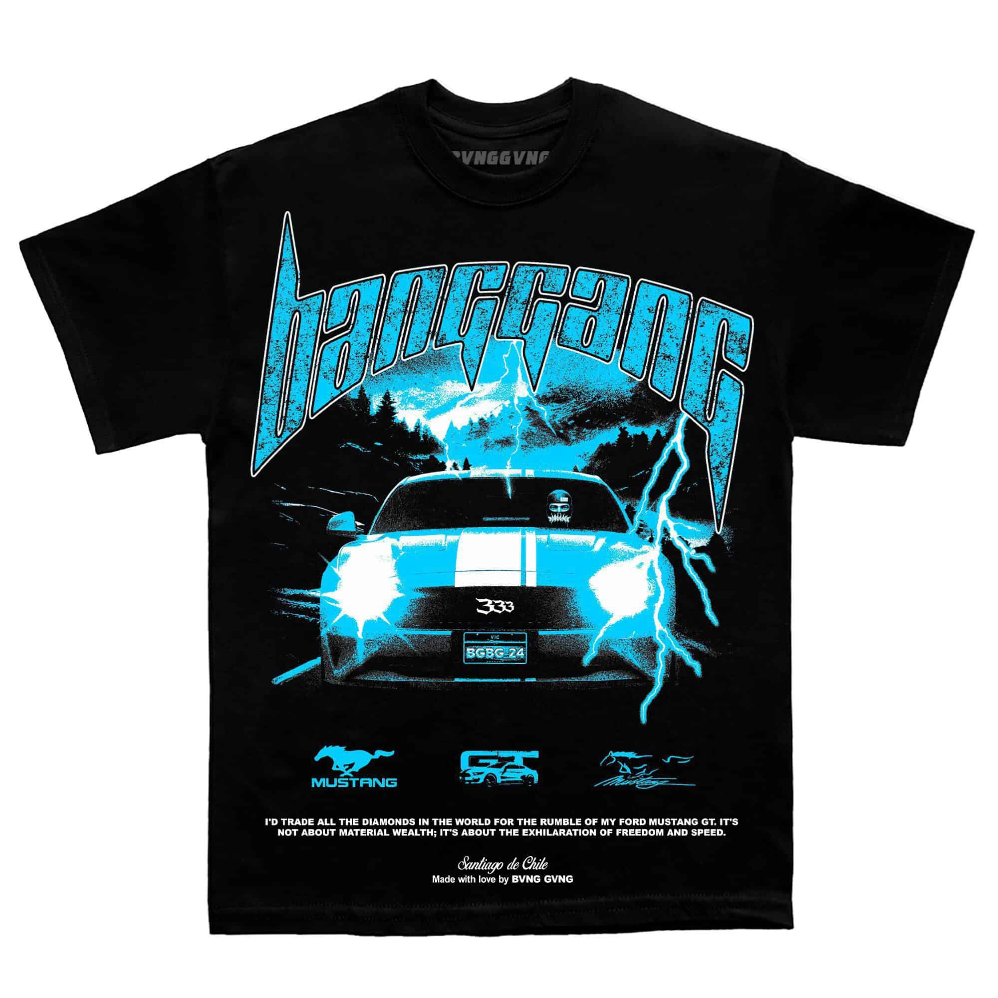 Polera FM Diamonds Sky Blue Black - BANG GANG