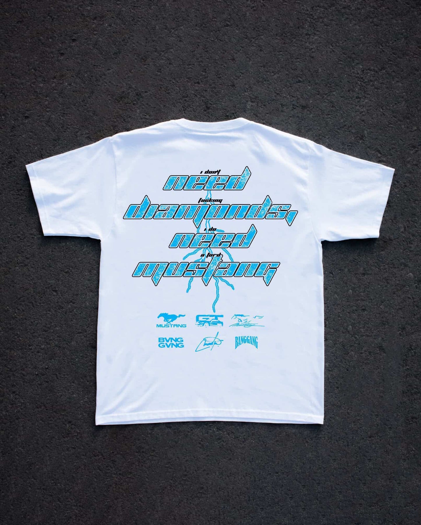 Polera FM Diamonds Sky Blue White - BANG GANG