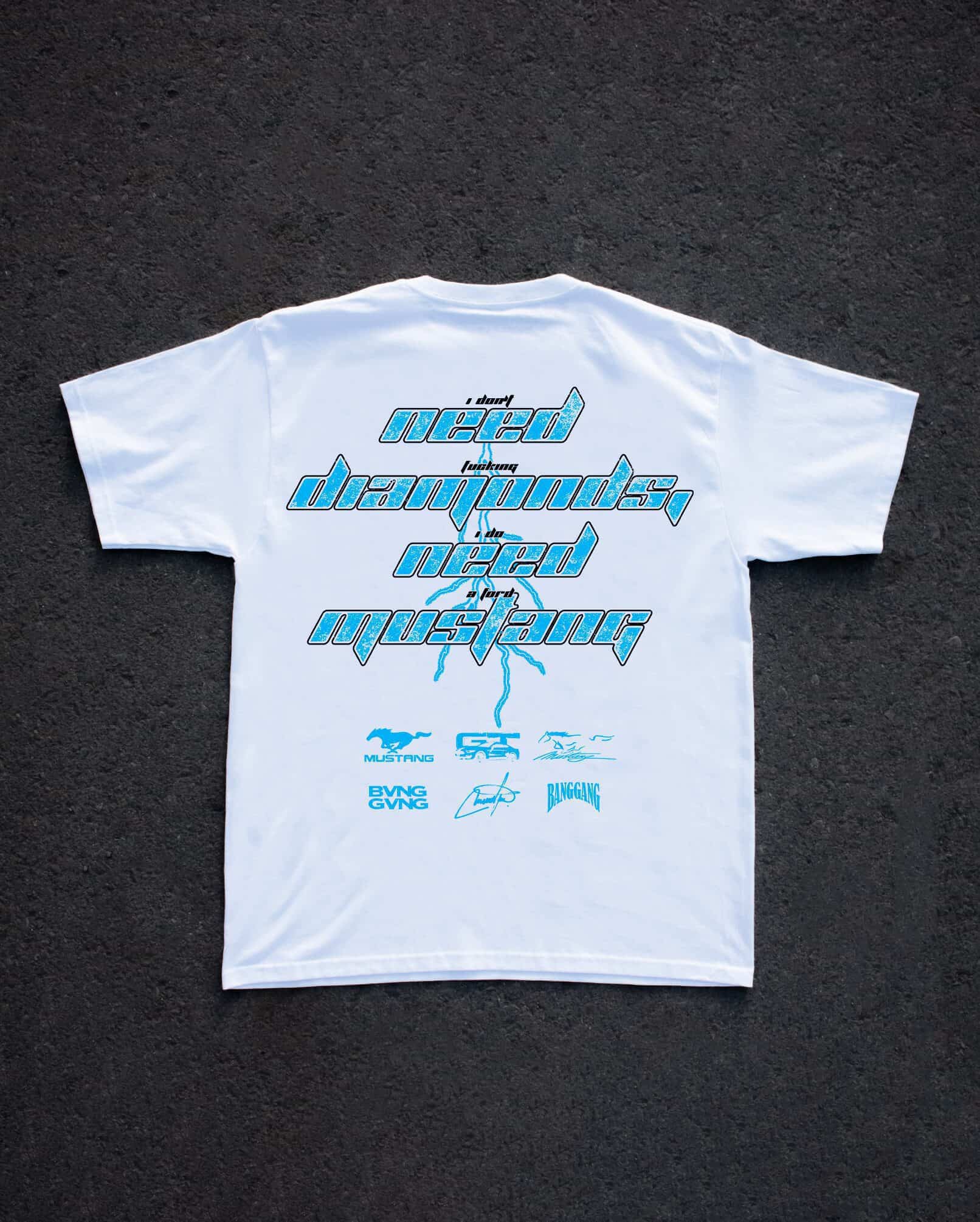 Polera FM Diamonds Sky Blue White - BANG GANG