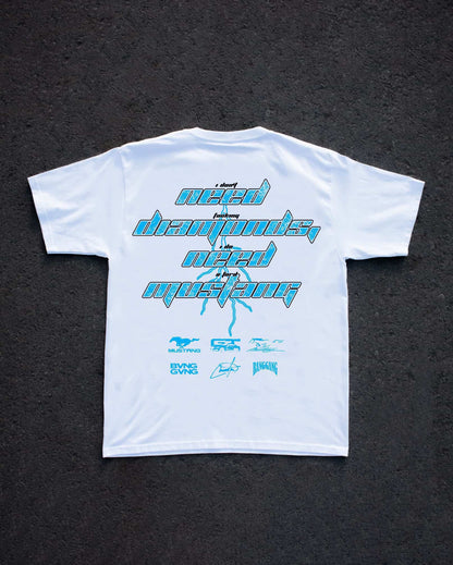 Polera FM Diamonds Sky Blue White - BANG GANG