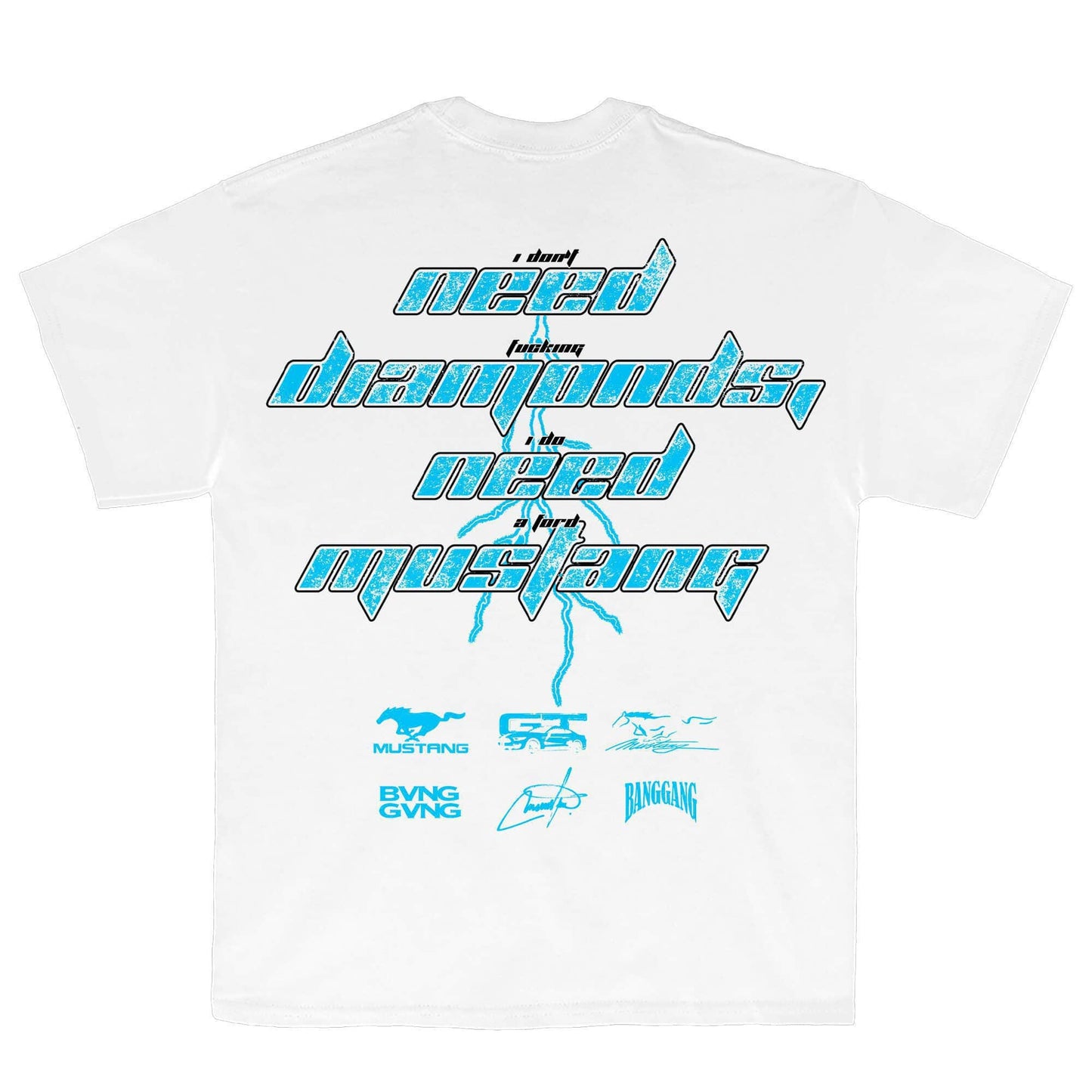 Polera FM Diamonds Sky Blue White - BANG GANG