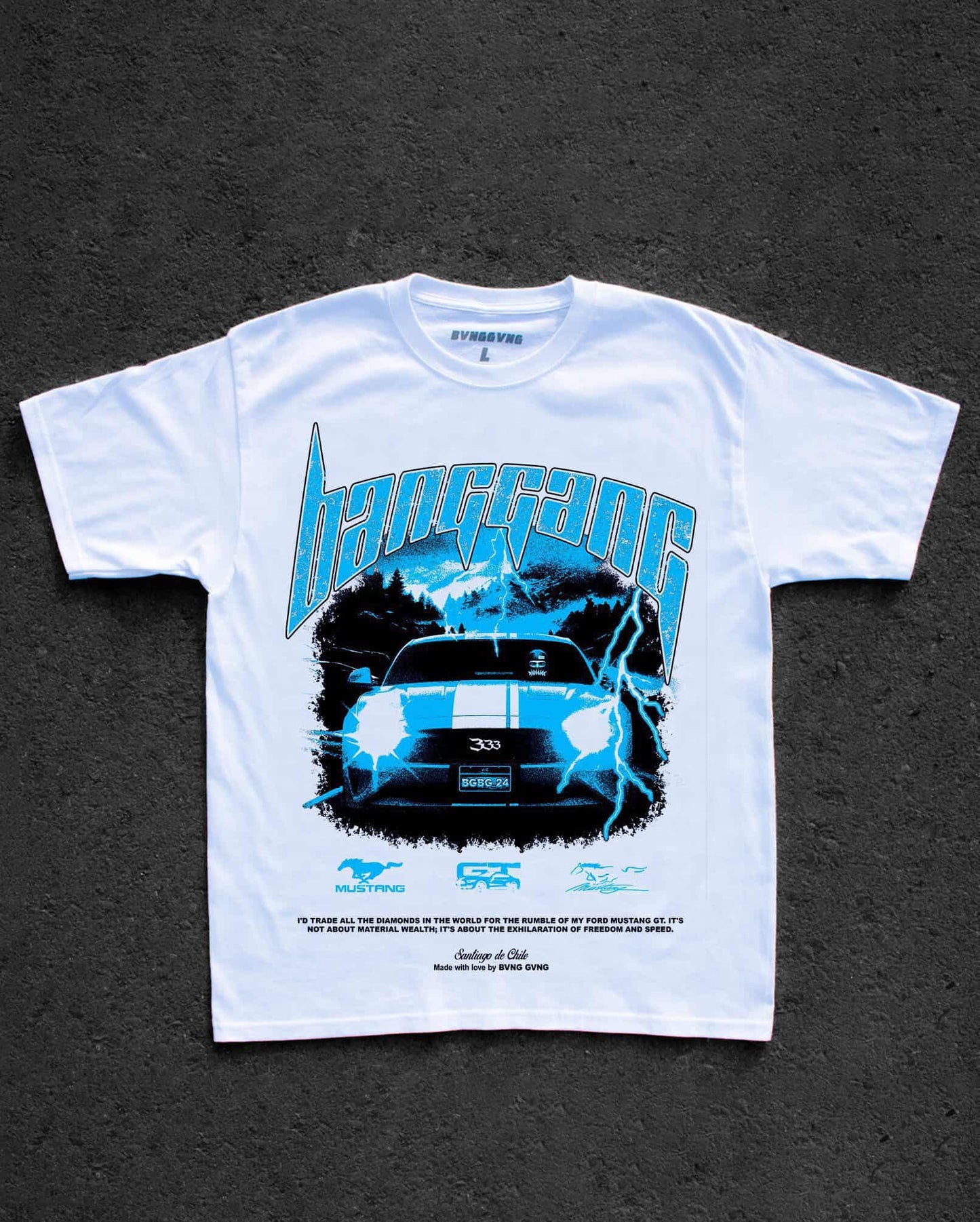 Polera FM Diamonds Sky Blue White - BANG GANG