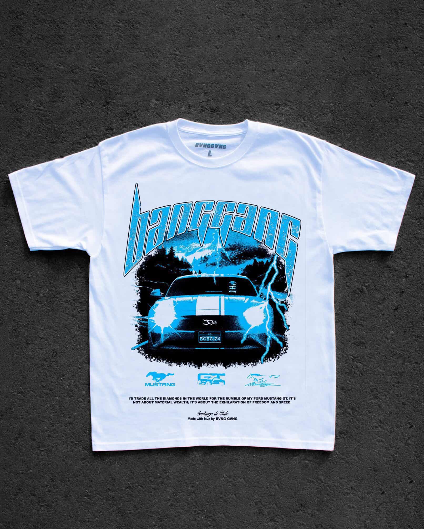 Polera FM Diamonds Sky Blue White - BANG GANG