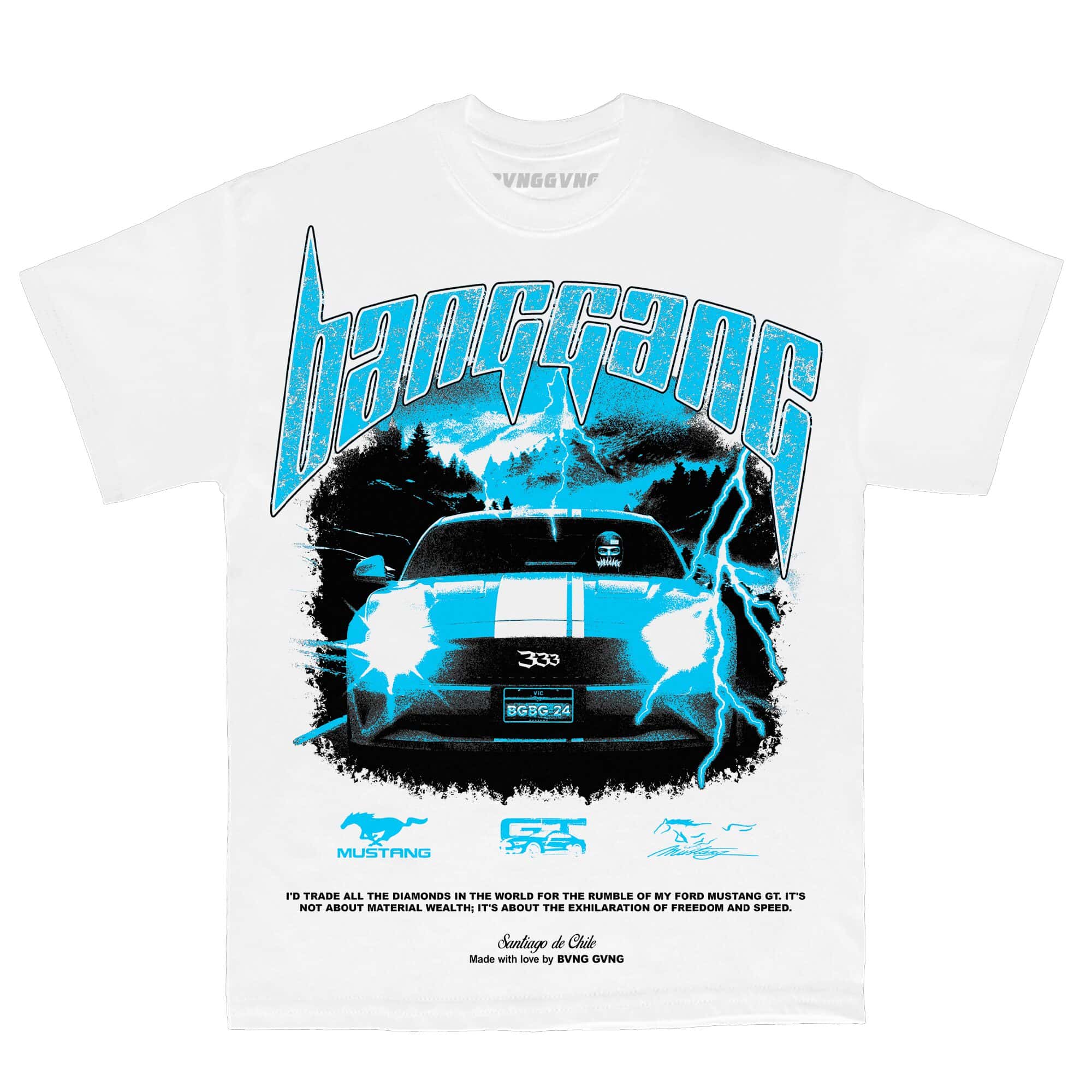 Polera FM Diamonds Sky Blue White - BANG GANG