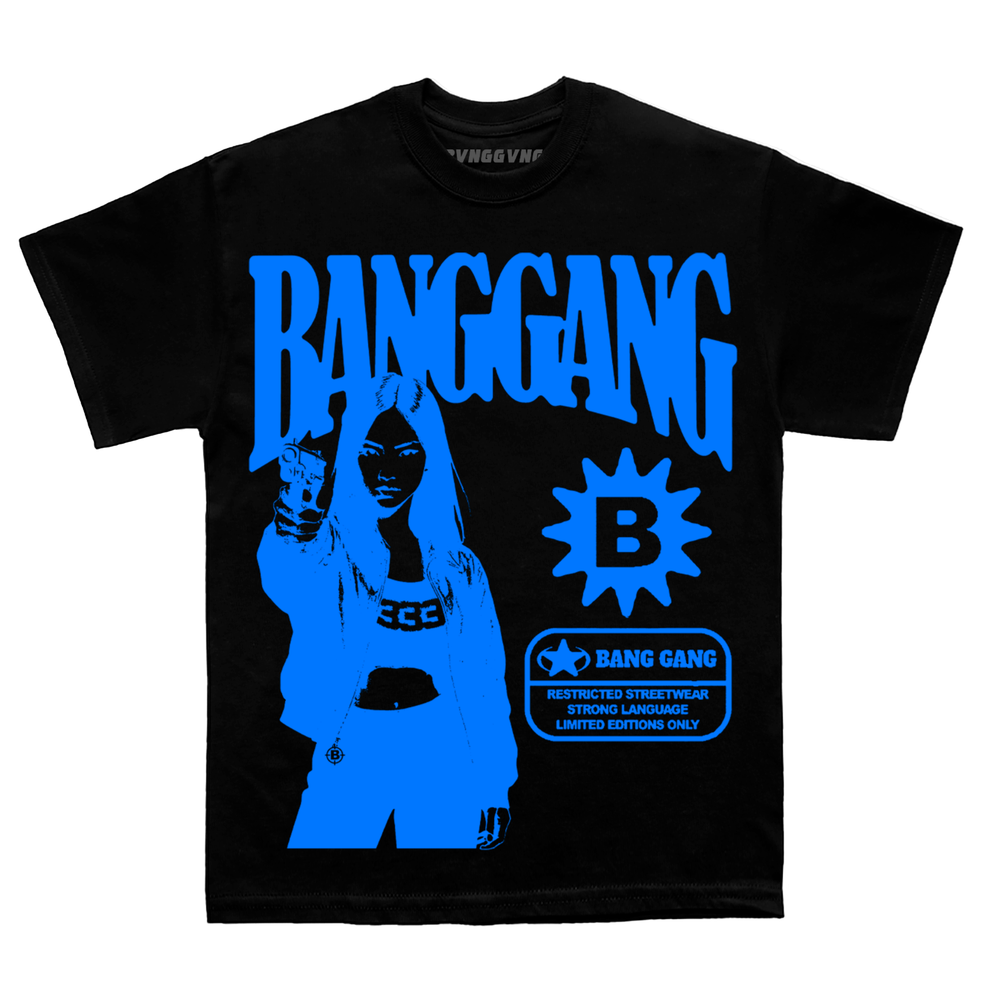 Polera Shooters Blue Black - BANG GANG