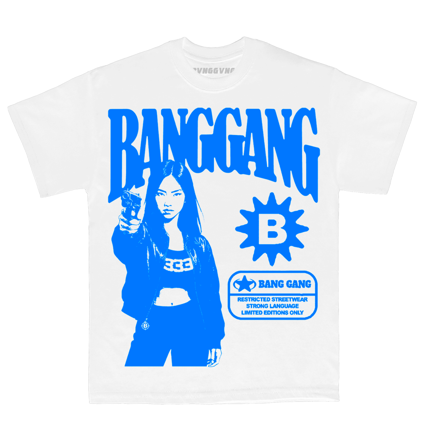 Polera Shooters Blue White - BANG GANG