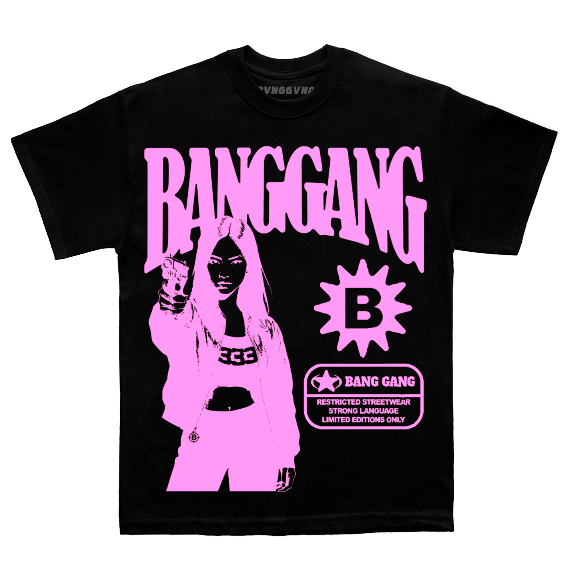 Polera Shooters Pink Black - BANG GANG