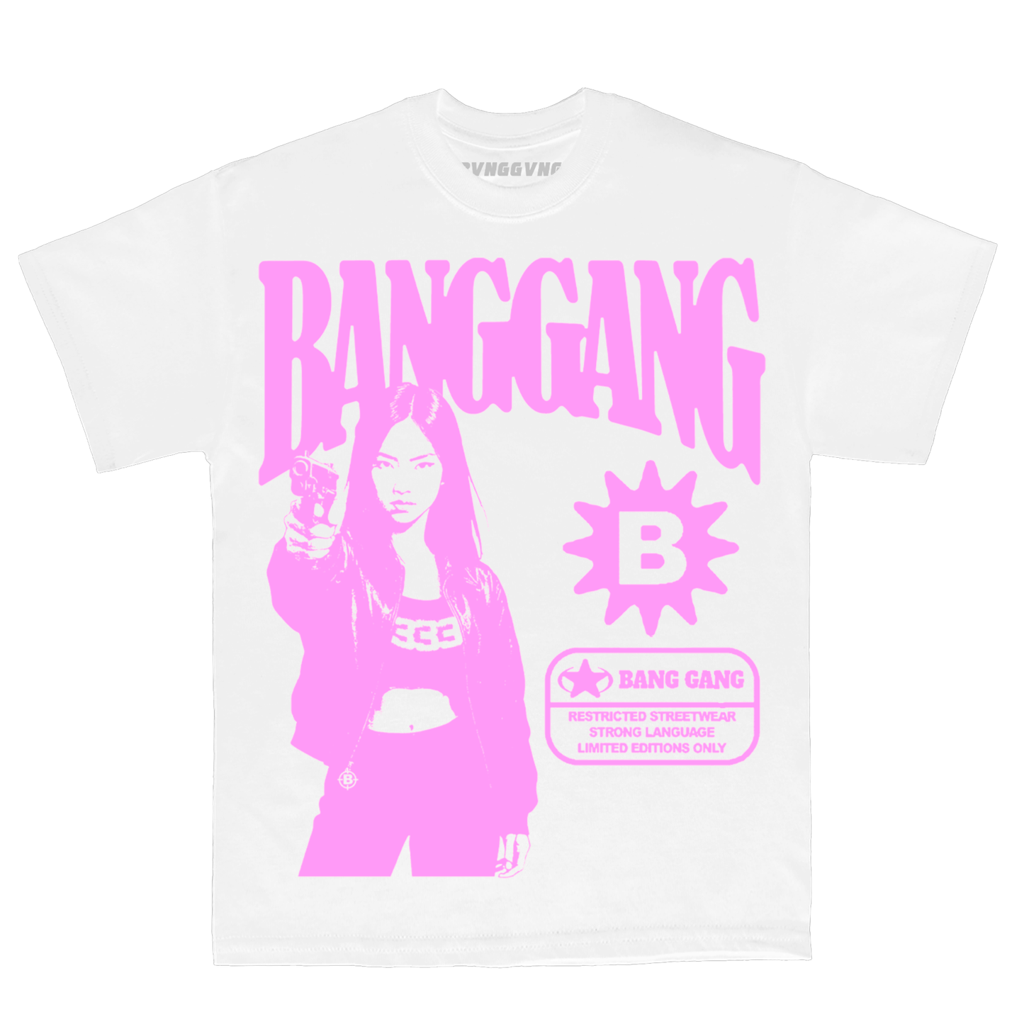 Polera Shooters Pink White - BANG GANG