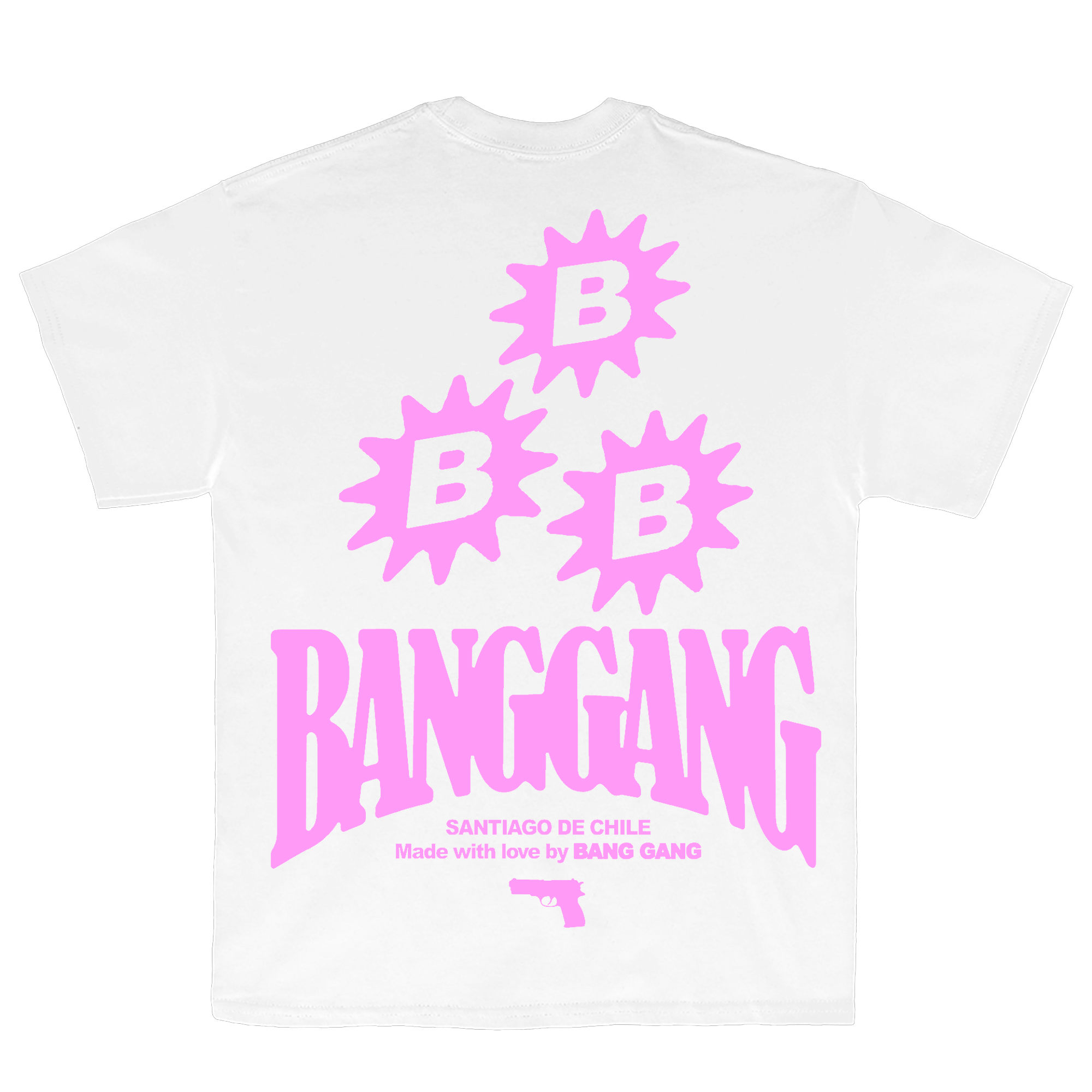 Polera Shooters Pink White - BANG GANG