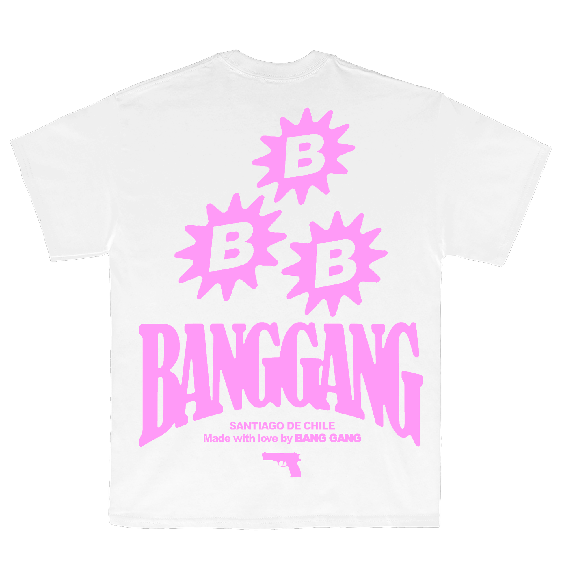 Polera Shooters Pink White - BANG GANG