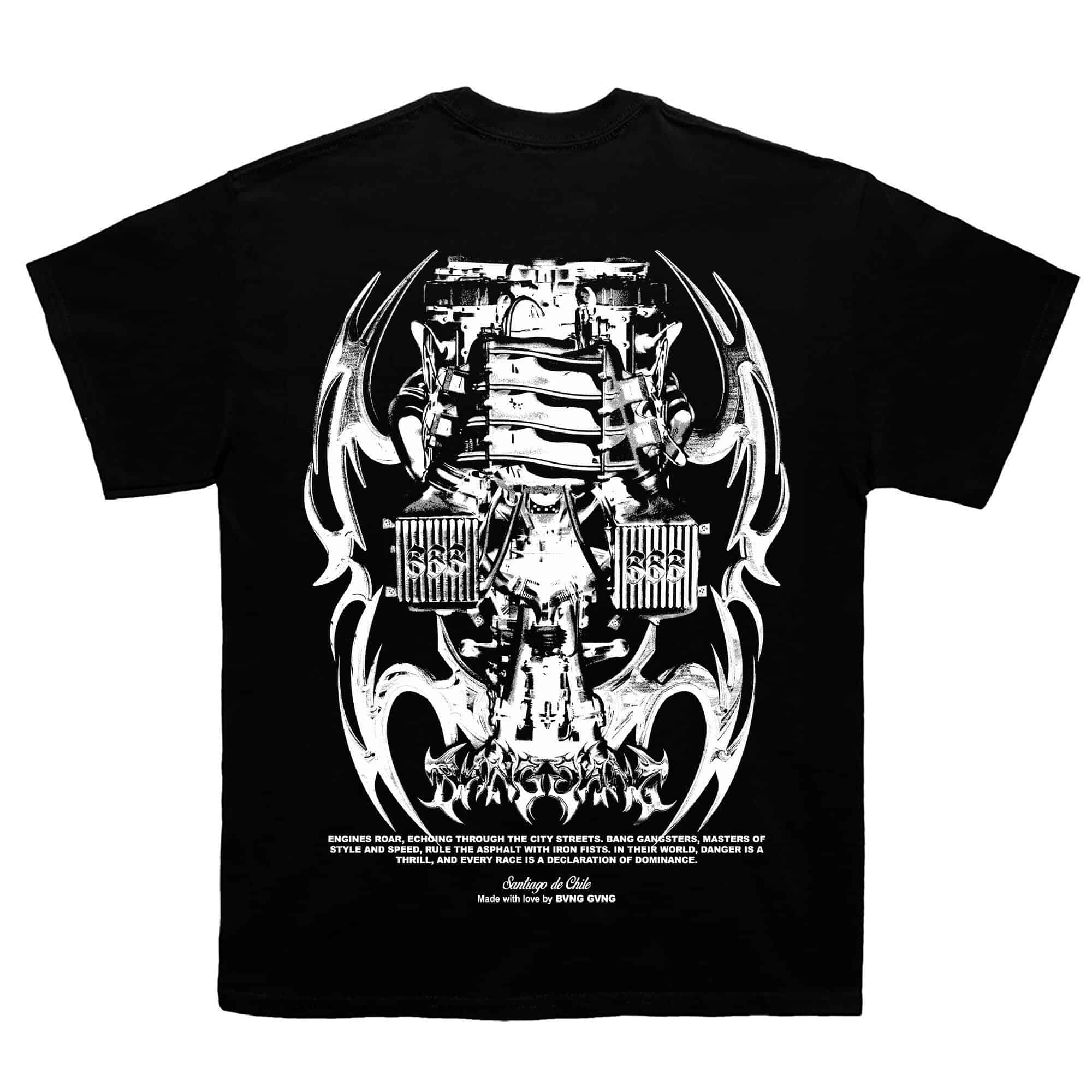 Polera Tribal Engine Black - BANG GANG