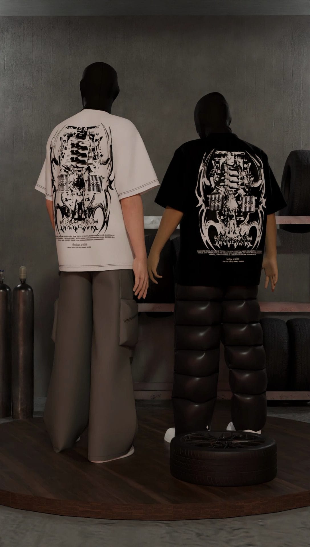 Polera Tribal Engine Black - BANG GANG