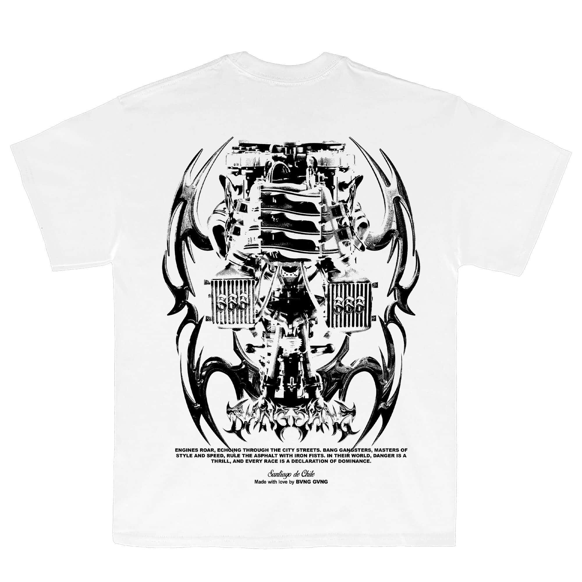 Polera Tribal Engine White - BANG GANG